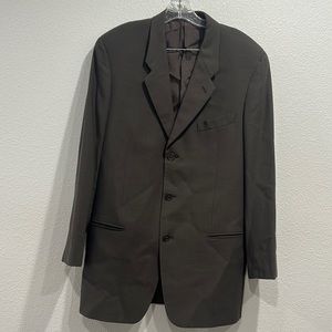 Giorgio Armani Blazer Men's 40L Brown 100% Pure Virgin Wool Made In Italy